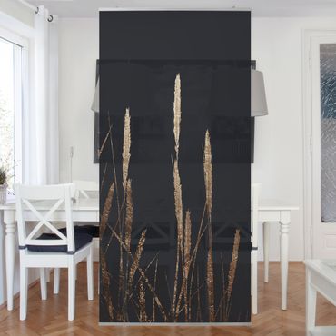 Tenda a pannello - Mondo vegetale grafico - Canneto dorato - 250x120cm