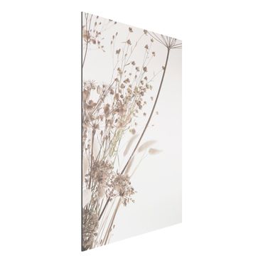 Stampa su alluminio - Bouquet di erba ornamentale e fiori