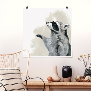 Poster - Forest Friends - Raccoon - Quadrato 1:1