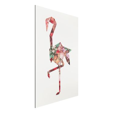 Stampa su alluminio - origami Flamingo - Verticale 3:2