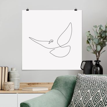 Poster - Dove Line Art - Quadrato 1:1