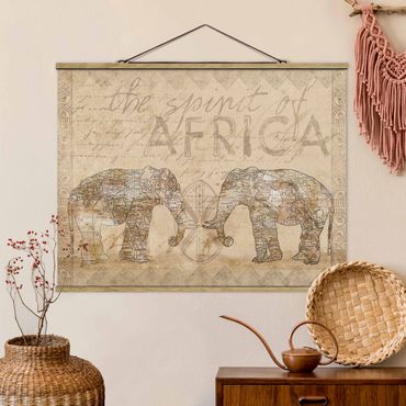 Foto su tessuto da parete con bastone - Vintage Collage - Spirit of Africa - Orizzontale 3:4