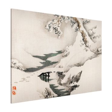 Lavagna magnetica - Asian Vintage Paesaggio invernale Disegno - Formato orizzontale 3:4