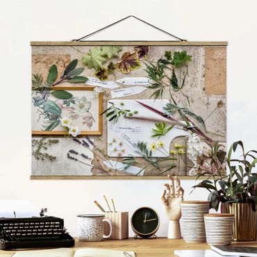 Foto su tessuto da parete con bastone - Fiori E Garden Erbe Vintage - Orizzontale 2:3