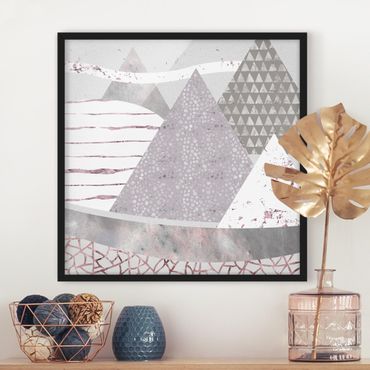 Poster con cornice - Montagne astratte in pastello