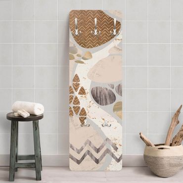 Appendiabiti - Muro di pietra astratto in pastello
