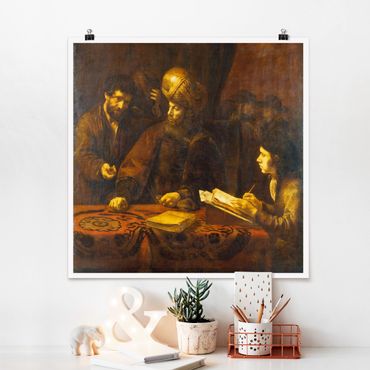 Poster - Rembrandt van Rijn - Parable Of Lavoratori - Quadrato 1:1
