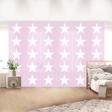Tende scorrevoli set - Great White Stars On Pink