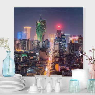Stampa su tela - Notte illuminata in Macao