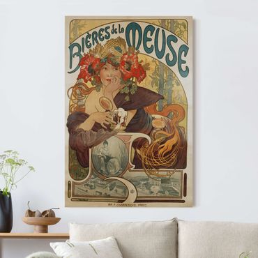 Quadro fonoassorbente - Alfons Mucha - Cartellone pubblicitario per la birra La Meuse