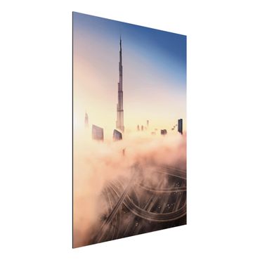Quadro in alluminio - Heavenly skyline di Dubai