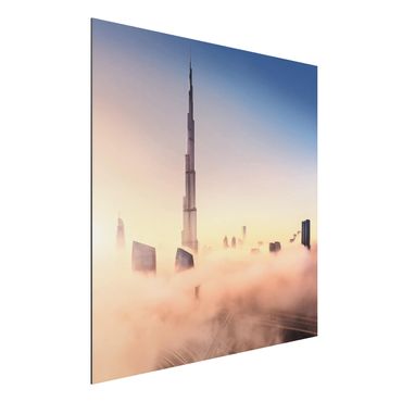Quadro in alluminio - Heavenly skyline di Dubai