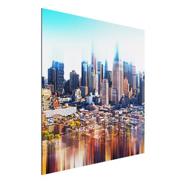 Quadro in alluminio - Manhattan Skyline Urban Stretch