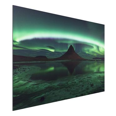 Quadro in alluminio - Aurora boreale in Islanda