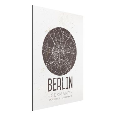 Quadro in alluminio - Berlin City Map - Retro