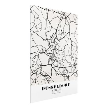 Quadro in alluminio - Dusseldorf City Map - Classic