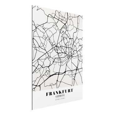 Quadro in alluminio - Frankfurt City City Map - Classical