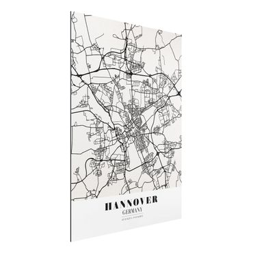 Quadro in alluminio - Hannover City Map - Classic