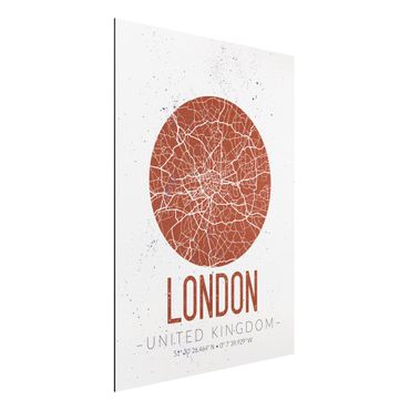 Quadro in alluminio - London City Map - Retro