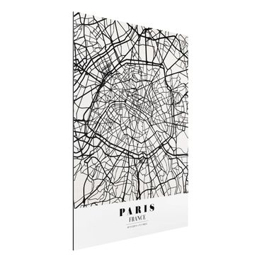 Quadro in alluminio - Paris City Map - Classic