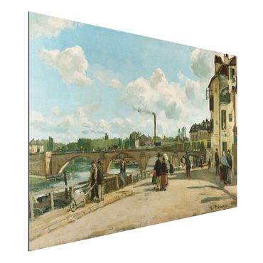 Quadro in alluminio - Camille Pissarro - Vista di Pontoise, Quai du Pothuis - Impressionismo