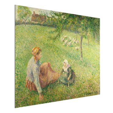 Quadro in alluminio - Camille Pissarro - La ragazza delle oche - Impressionismo