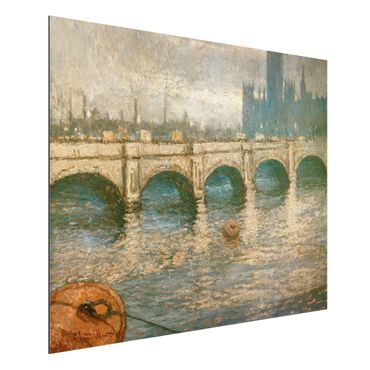 Quadro in alluminio - Claude Monet - Ponte Tamigi e Palazzo del Parlamento a Londra - Impressionismo