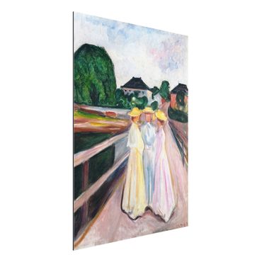 Quadro in alluminio - Edvard Munch - Tre Ragazze sul Ponte - Espressionismo