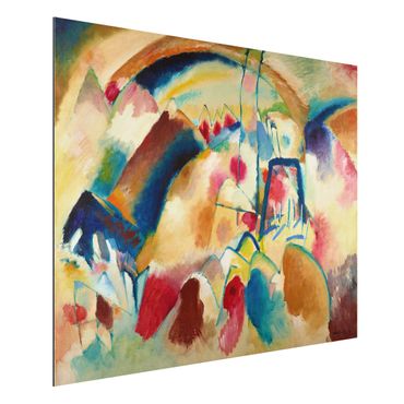 Quadro in alluminio - Wassily Kandinsky - Paesaggio con Chiesa - Espressionismo