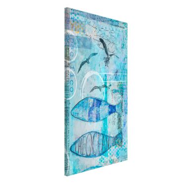 Lavagna magnetica - Colorato collage - Bluefish - Formato verticale 4:3