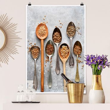 Poster - Cereal Grains Spoon - Verticale 3:2