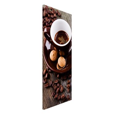 Lavagna magnetica - Fagioli della tazza di caffè con il caffè - Panorama formato verticale