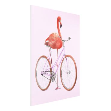 Stampa su Forex - Flamingo con la bicicletta - Verticale 4:3