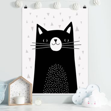 Poster - Zoo con Patterns - Cat - Verticale 4:3