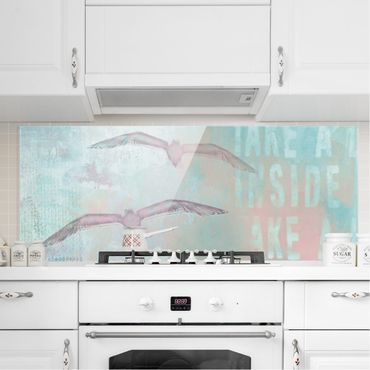 Paraschizzi in vetro - Shabby Chic Collage - Seagulls