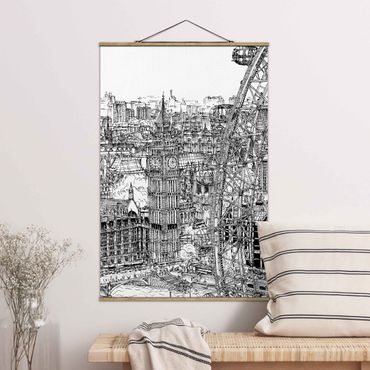 Foto su tessuto da parete con bastone - Città Studi - London Eye - Verticale 3:2