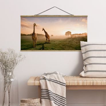 Foto su tessuto da parete con bastone - surreale Giraffe - Orizzontale 1:2