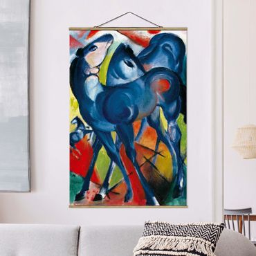 Foto su tessuto da parete con bastone - Franz Marc - The Blue Foals - Verticale 3:2