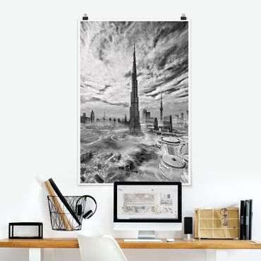 Poster - Dubai Super Skyline - Verticale 3:2