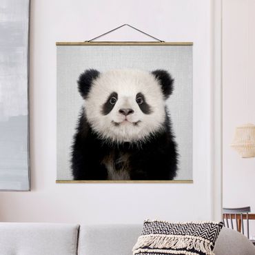 Foto su tessuto da parete con bastone - Piccolo panda Prian - Quadrato 1:1