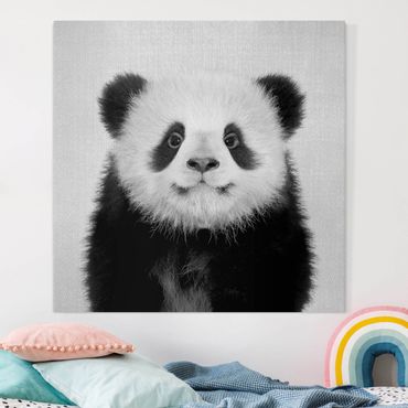 Stampa su tela - Piccolo panda Prian in bianco e nero - Quadrato 1:1