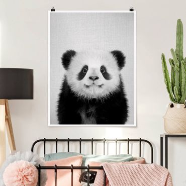 Poster riproduzione - Piccolo panda Prian in bianco e nero