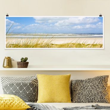 Poster - Sulla costa del Mare del Nord - Panorama formato orizzontale