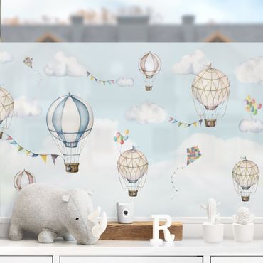 Decorazione per finestre - Festa di palloncini tra le nuvole