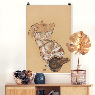 Poster - Egon Schiele - Torso femminile in biancheria intima - Verticale 3:2