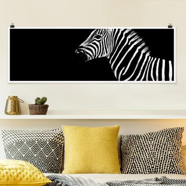 Poster - Zebra Safari Art - Panorama formato orizzontale