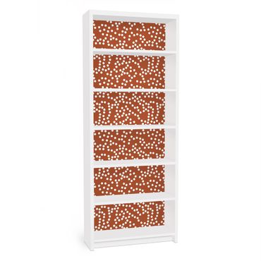 Carta adesiva per mobili IKEA - Billy Libreria - Aboriginal dot pattern brown