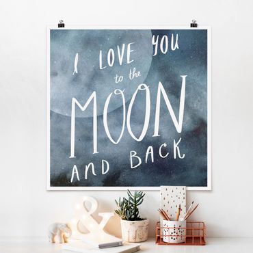 Poster - Amore celeste - Luna - Quadrato 1:1