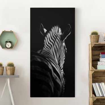 Stampa su tela - Scuro silhouette zebra - Verticale 1:2