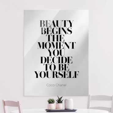 Quadro in vetro - Be Yourself Coco Chanel - Verticale 3:4